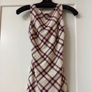 Abercrombie plaid mesh short dress keyhole back XXP
